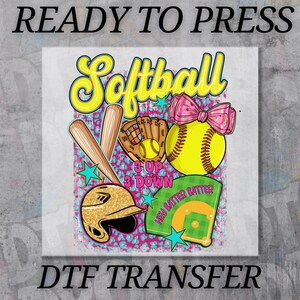 Softball Collage DTF Transfer, Ready To Press Sports Shirt, Heat Press Softball Print, Game Day Tee Design, Softball Mom DTF Print