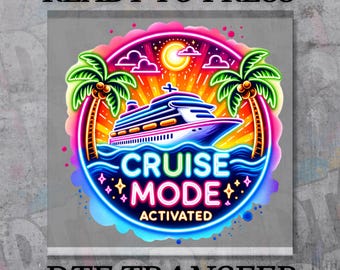 Cruise DTF Transfer, Colorful Neon Cruise, Family Cruise Vacation DTF Transfer, Summer Family Vacation DTF Print, Retro Summer Beach IronOn