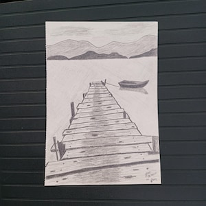 Pencil sketch of a summer landscape