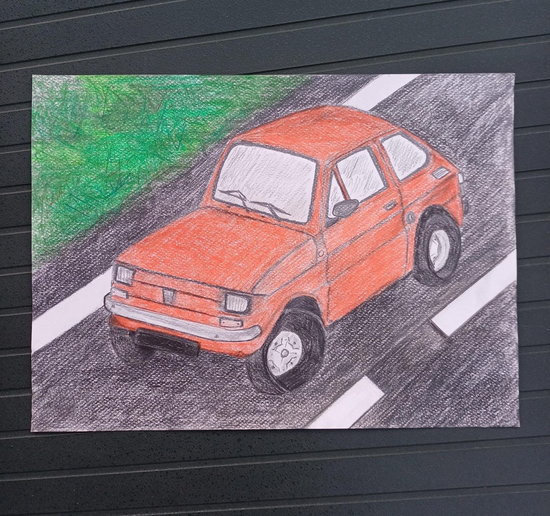 Rysunek Polski Fiat 126p - Etsy