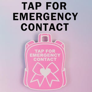 Pre-programmed 3D Printed NFC Emergency Contact Bow Themed design Tag