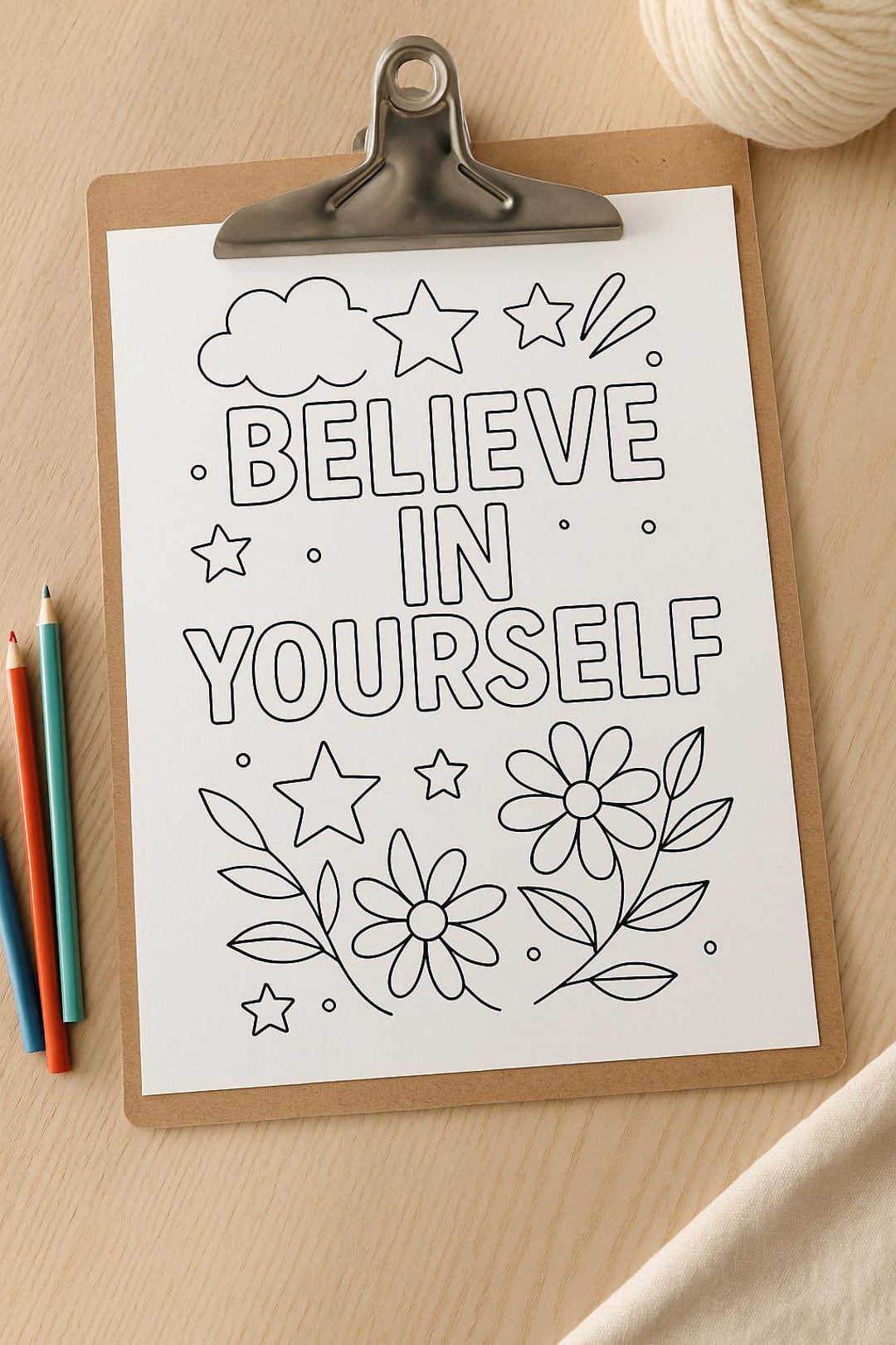 Free Motivational Color Sheet for Kids - Etsy
