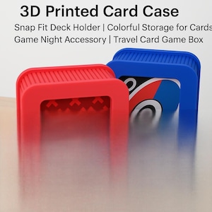 Estuche para cartas impreso en 3D / Soporte para barajas con cierre a presión / Almacenamiento colorido para cartas / Accesorio para juegos nocturnos / Caja de viaje para juegos de cartas