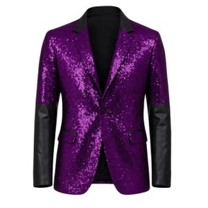 Ghost Band Papa Emeritus Cosplay Ghost Rite Purple Sequin Blazer Stage Gothic Rock Costume Jacket Halloween Outfit Ghost Papa Gift Blazer ,