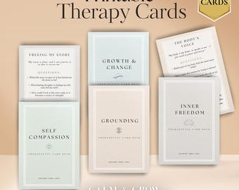 Tarjetas imprimibles de TCC para la ansiedad y la regulación emocional: estrategias de afrontamiento y autocuidado (descarga digital)
