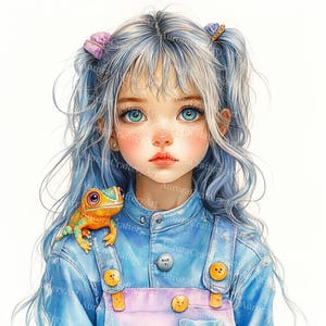 14 schrullig Mädchen Clipart, niedlich, wunderliche Mädchen, druckbare Aquarell, hochwertige JPG, Scrapbooking, Papiermodelle, Junk Journal