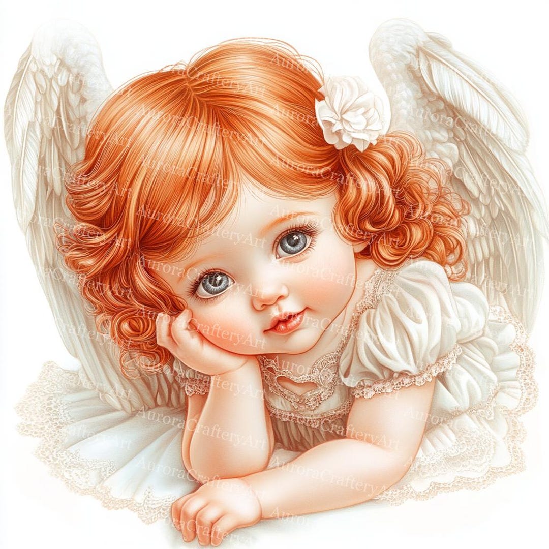 19 Angel Baby Girl Clipart, Sweet Angel Kid Printable Images