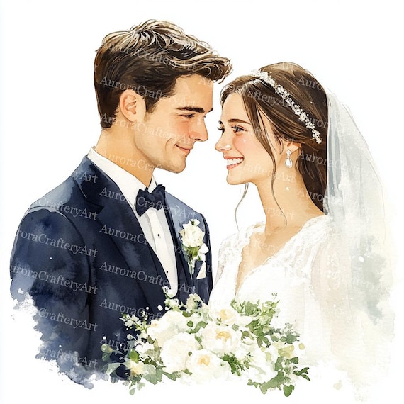 17枚の新郎新婦のクリップアート、結婚式招待状、結婚式のカップル
