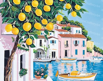 イタリア海岸のクリップアート13点セット、アマルフィの柑橘類の