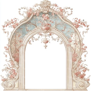 14 Ornate Baroque Rococo Frame Clipart, Wedding Clipart, Royal Ornamental Frames, Printable Watercolor, High-Quality JPGs, Paper Craft