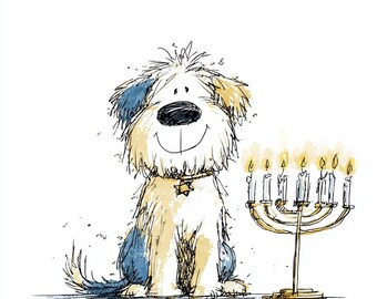 15 Hanukkah Dogs Clipart for Personal and Commercial use - INSTANT DOWNLOAD
