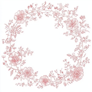 20 Vintage Victorian Floral Clipart, Wedding, Blush Chinoiserie, Royal Ornamental Frames, Printable Watercolor, High-Quality JPG, Papercraft