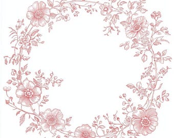 20 Vintage Victorian Floral Clipart, Wedding, Blush Chinoiserie, Royal Ornamental Frames, Printable Watercolor, High-Quality JPG, Papercraft