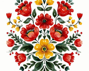 19 Clipart fleurs Fiesta mexicaine, aquarelle vibrante Otomi Floral Graphics, Art de fête Cinco de Mayo, Floral mexicain unique, usage Commercial