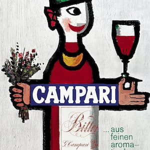 Original Vintage Poster Campari by Piatti advertising poster for the drink Campari from 1966