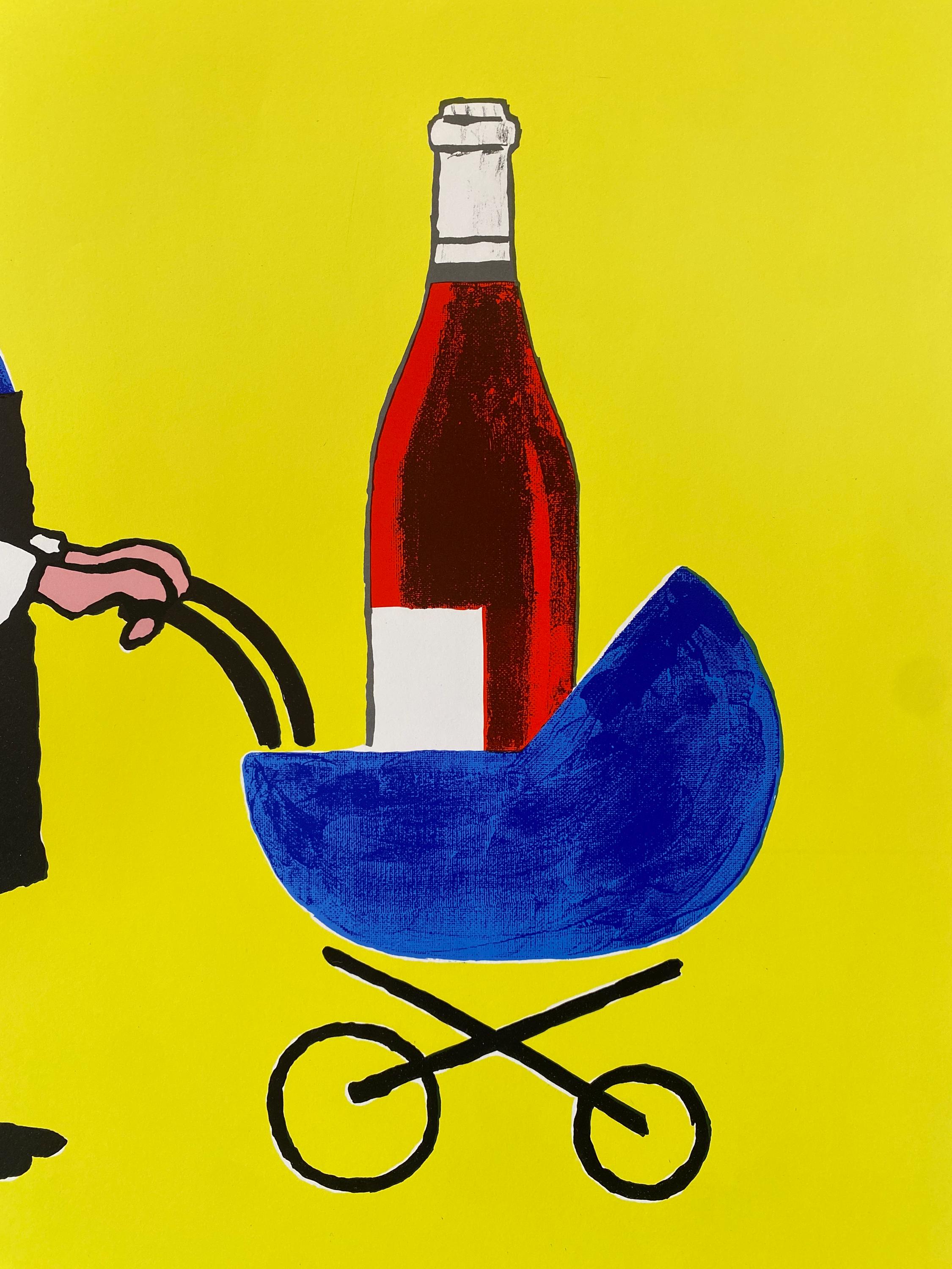VIN NOUVEAU サビィニャック/SAVIGNAC 1993年 Original French Wine Poster, 'buvons Ici Le Vin Nouveau' by