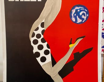 Original Fashion Vintage Poster, BALLY Kick, 1989 by Villemot