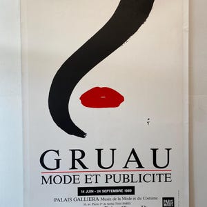Original Fashion Illustration Poster, &#39;Gruau Mode et Publicite’ 1989