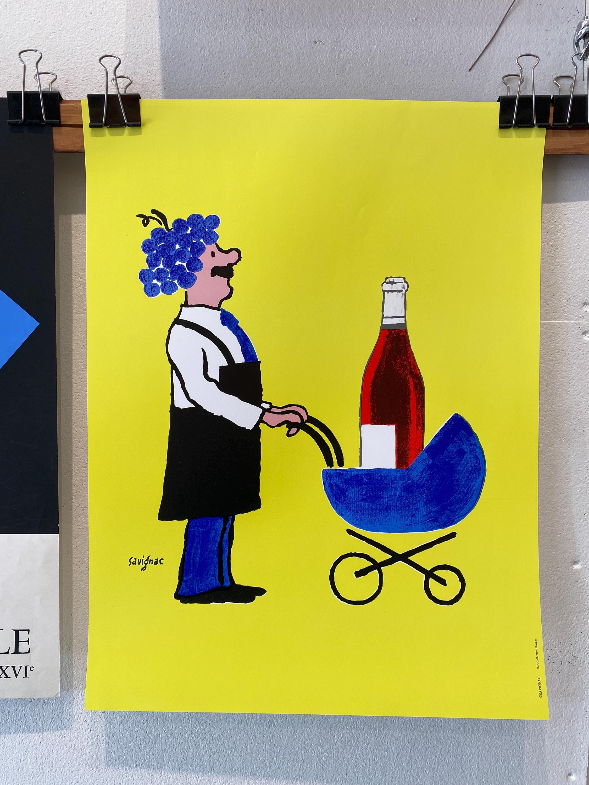 VIN NOUVEAU サビィニャック/SAVIGNAC 1993年 Original French Wine Poster, 'buvons Ici Le Vin Nouveau' by
