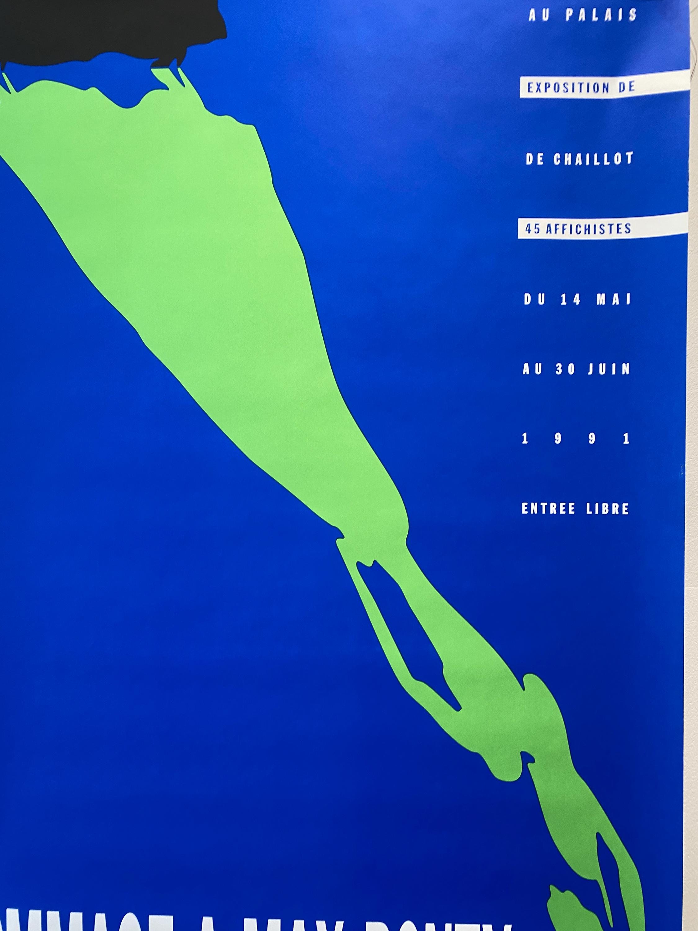 Hommage A Max Ponty, Original Vintage Poster 1991 (blue) - Etsy Israel