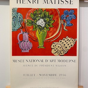 Henri Matisse Musee National D’Art Moderne, Original Vintage French Exhibition Poster, 1956