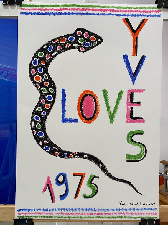 YSL 'LOVE' 1975 Later Edition Poster Yves Saint Laurent - Etsy
