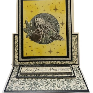 Carte hibou en forme de chevalet