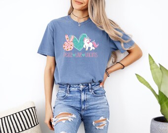 Peace Love Unicorn Sweatshirt Shirt, Unicorn Lover Sweatshirt, Unicorn Lover Shirt, Pink Lover Sweatshirt, Pink Lover Shirt, Gift for Her