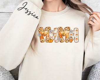 Custom Fall Mama Sweatshirt: Personalized Pumpkin Season Shirt