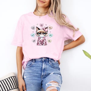 Funny Grumpy Cat Shirt, Anti-Valentine's Day Shirt, Sarcastic Valentine's Gift, Cat Lovers Shirt, Valentine's Cats Shirt, Cat Lover Shirt image 2