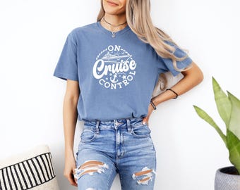 On Cruise Control Tee, Summer Vacation Tee, Family Matching Tee, Cruise Vibes Shirt, Family Vibes Tee, Summer Holiday Tee, Retro Summer Tee