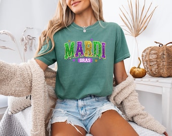 Retro Mardi Gras Sweatshirt Shirt, Mardi Gras Carnival Shirt, Women Mardi Gras Tee, New Orleans Cruise Shirt, Fleur De Lis Tee, Fat Tuesday
