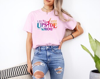 I See The World Upside Down Sweatshirt Shirt, Gymnastic Sweatshirt, Gymnastics Lover Tee, Gymnast Tshirt, Gymnast Shirt, Gymnastic Tee