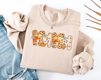 Fall Mama Sweatshirt: Pumpkin Season Thanksgiving Mom Shirt