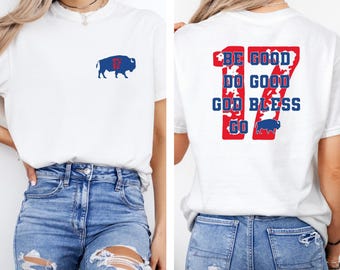 Comfort Colors® Josh Allen 17 MVP Tee, Be Good Do Good God Bless Shirt, Buffalo Football Shirt, Gift for Buffalo Fans