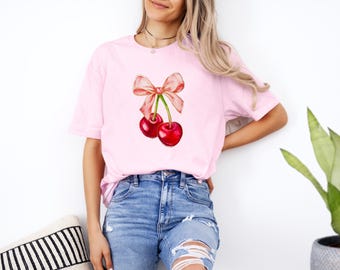 Vintage Cherry Shirt, Cherry Tee, Fruit Tshirt, Summer Shirt, Food Lover gift, Cherry Lover Gift, Retro Cherry Shirt, Cherries Tee