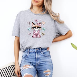Funny Grumpy Cat Shirt, Anti-Valentine's Day Shirt, Sarcastic Valentine's Gift, Cat Lovers Shirt, Valentine's Cats Shirt, Cat Lover Shirt image 4