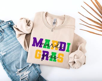 Retro Mardi Gras Sweatshirt sweat, Mardi Gras Carnival Sweatshirt, Mardi Gras Costume, New Orleans sweat, Fleur De Lis Sweater