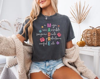 Madre Floral Shirt, Spanish Mom Shirt, Madre Mama Sweater, Latina Mama Shirt, Mother's Day Shirt, Mexican Mom Shirt, El Dia De La Madre Tee