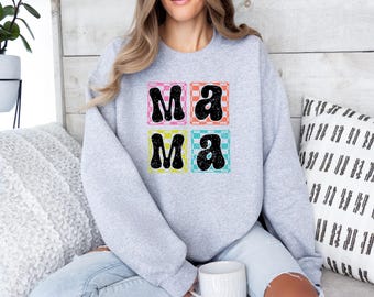 Checkered Retro Mama Sweatshirt, Mom Sweatshirt ,Mother's Day Gifts, Retro Mom sweat, Retro Mama Sweatshirt, Mother’s Day Sweatshirt