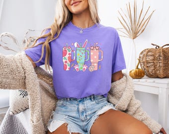 Easter Tumbler Shirt, Tumbler Easter Shirt, Easter Cup Shirt, Easter Bunny Cup, Retro Easter Shirt, Cute Easter Shirt, Easter Shirt