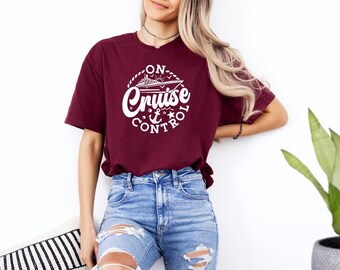 On Cruise Control Tee, Summer Vacation Tee, Family Matching Tee, Cruise Vibes Shirt, Family Vibes Tee, Summer Holiday Tee, Retro Summer Tee