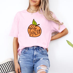 Just Peachy Shirt, Peach Lover Shirt, Cute Peach Shirt, Retro Peach Shirt, Springtime Tee, Retro Vibe Shirt, Peach Shirt, Summer Tee
