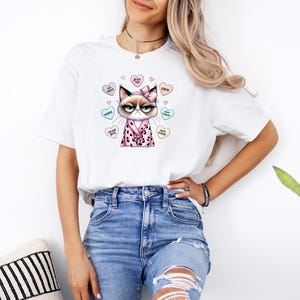 Funny Grumpy Cat Shirt, Anti-Valentine's Day Shirt, Sarcastic Valentine's Gift, Cat Lovers Shirt, Valentine's Cats Shirt, Cat Lover Shirt image 3
