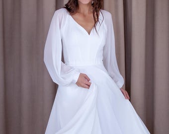Plus Size White Chiffon Maxi Dress, A-line Butterfly Sleeve Evening Gown -  Etsy