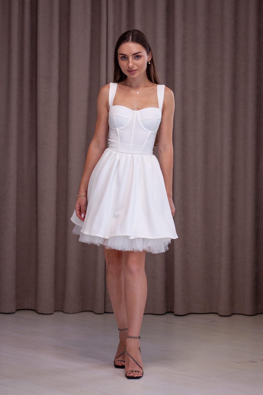 cocktail dresses for sorority formals White Long Lace Corset Dress Long Bustier Dress Glam Prom Dresses main image 1