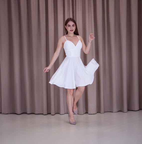 Off White A-line Cocktail Dress: Sweetheart Neckline, Summer Party Dress -  Etsy Israel