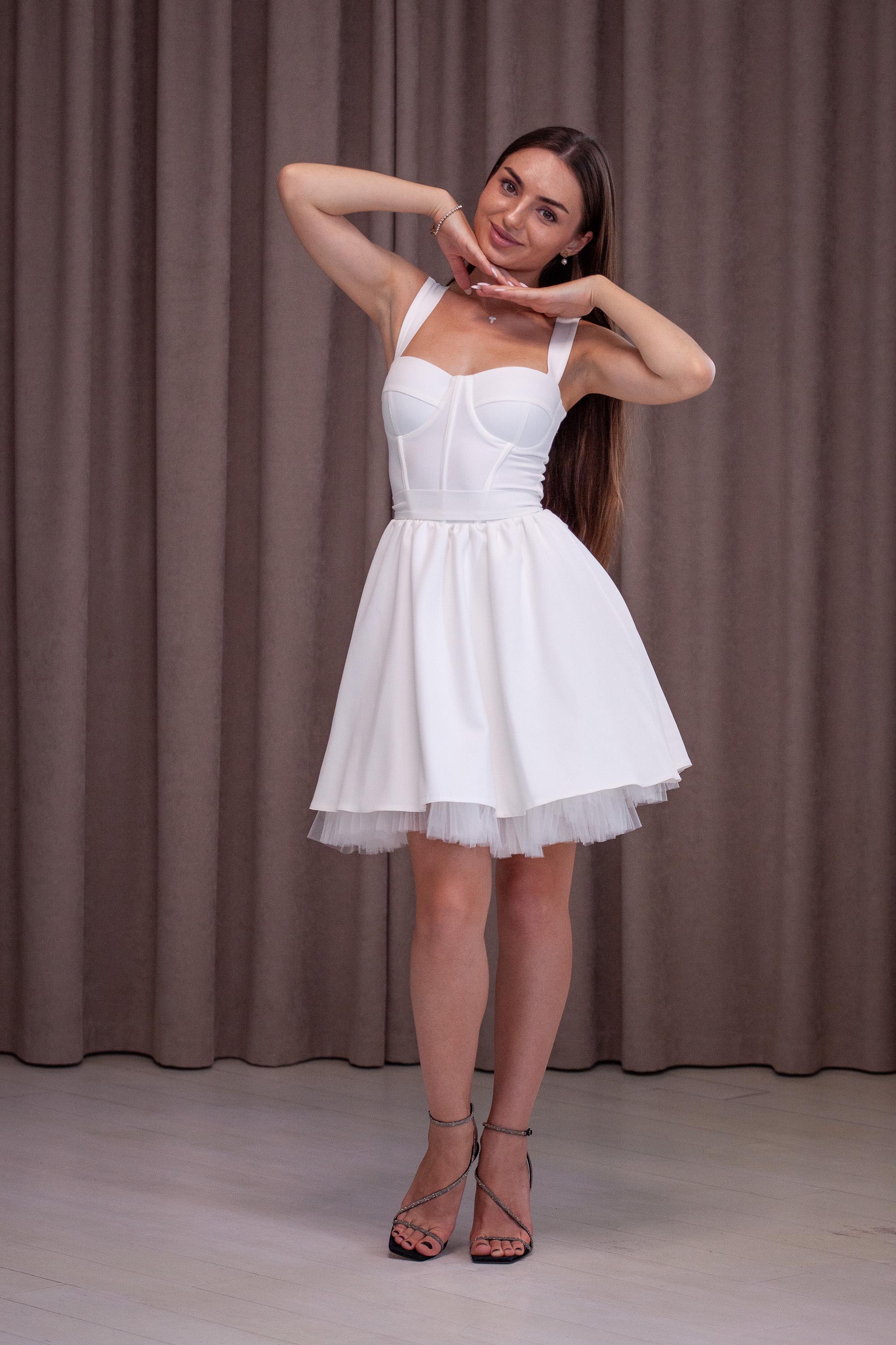 White A-line Corset Cocktail Dress: Sweetheart Neckline, Backless Mini Dress  - Etsy