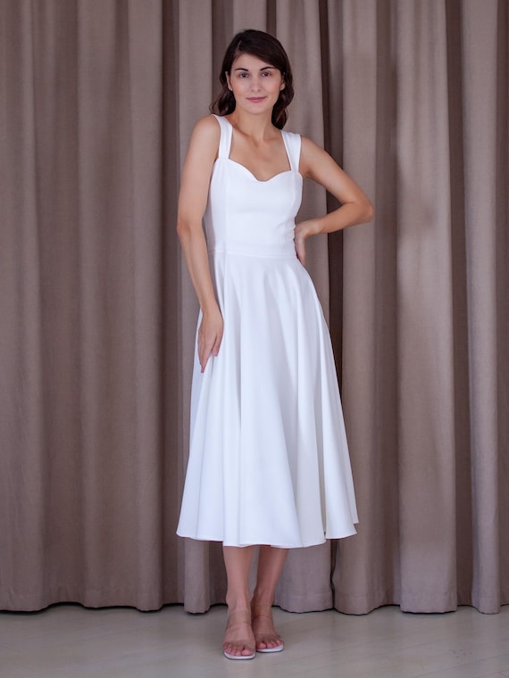 white christmas dresses Camellia Midi Dress - White main image 1