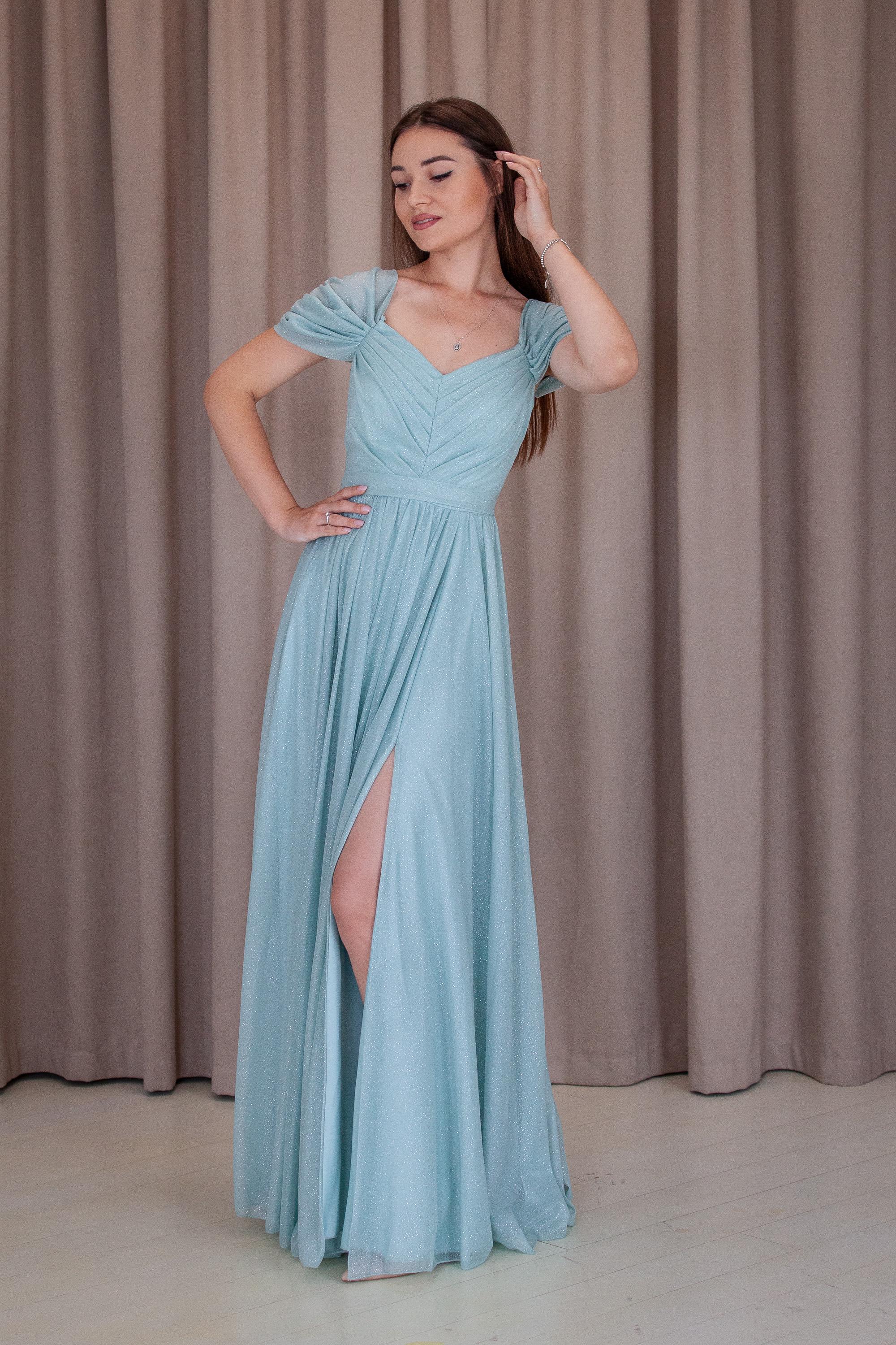sachin and babi light blue dress Halter Mint Green Chiffon Prom Dress Long main image 0